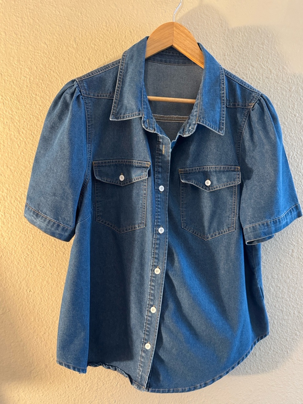 SHEIN Curve Denim Shirt, Size 1XL